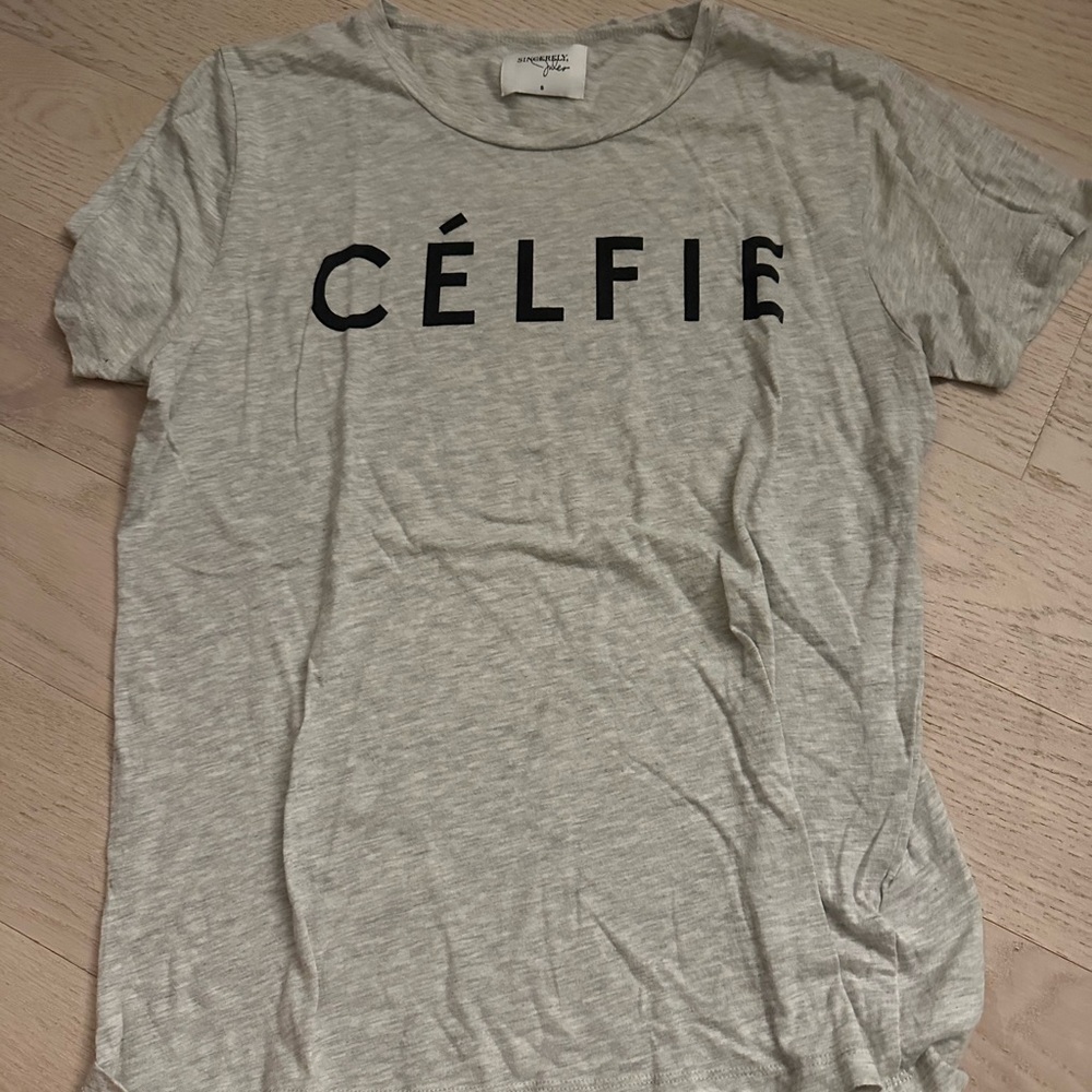 RARE Sincerely Jules gray Celfie T-shirt